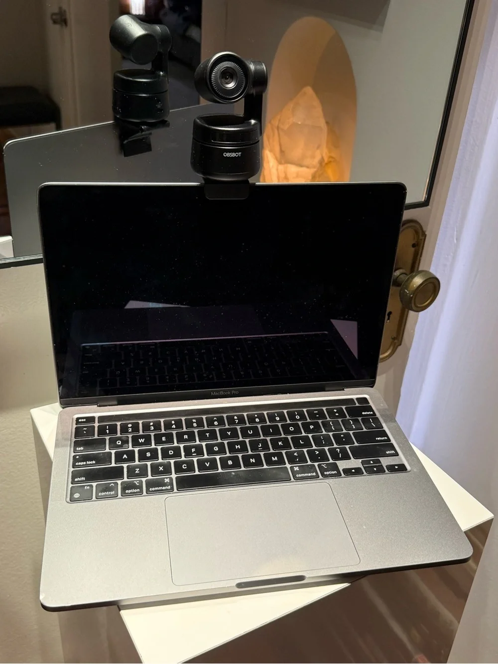 Compact Black PTZ Webcam with Magnetic Base
